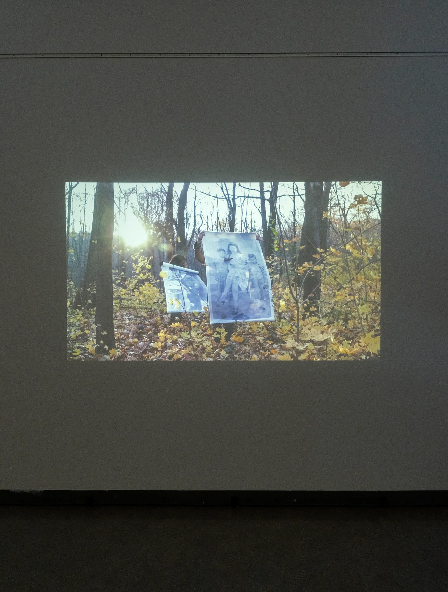 Livia Daza-Paris, De la série : The Family Portraits, Chapter 2: Montreal, 2017-2019. Projection en salle de vidéos d’interventions furtives à Montréal