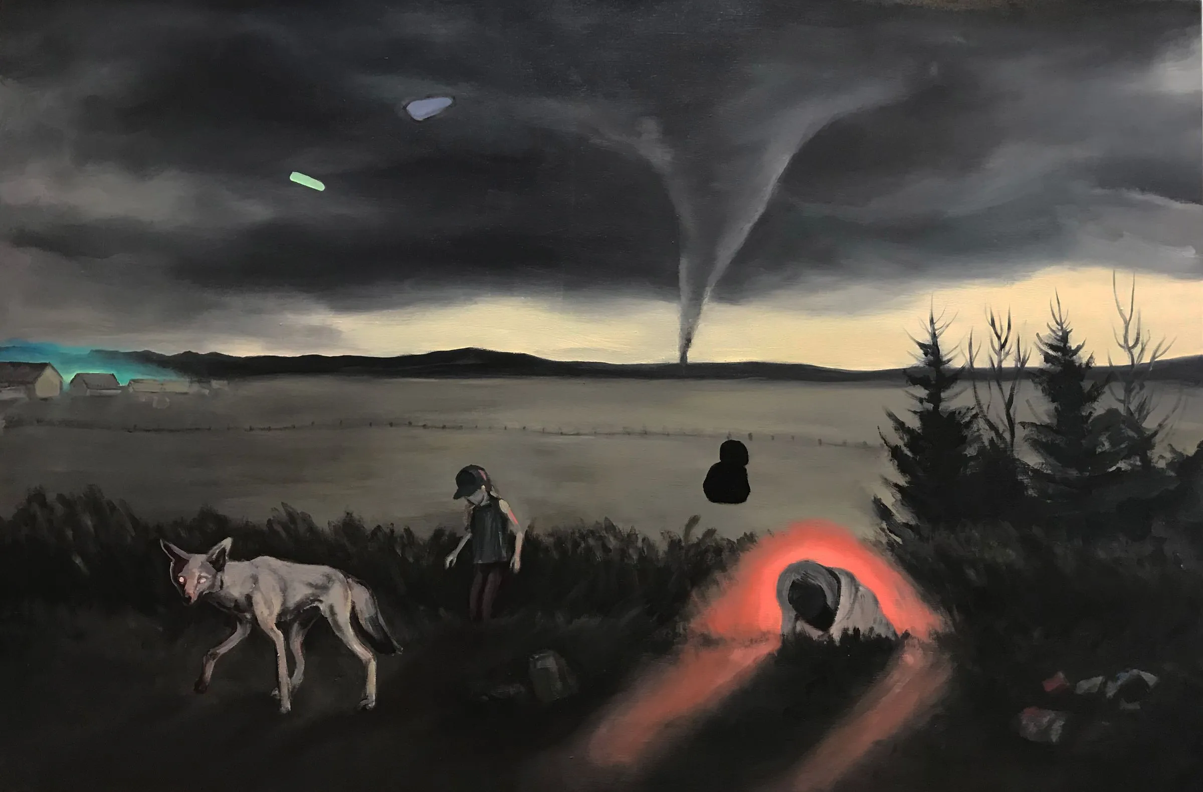 Isabelle Lapierre, La voie du coyote, 2022. Huile sur bois. Collection du MAADI. Photo reproduite avec la gracieuseté de l’artiste.